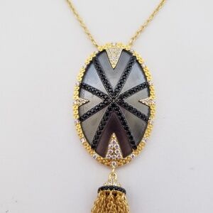 Freida Rothman Sterling Silver Tassel Pendant Necklace